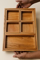 Boîte commémorative en bois moderne de luxe avec couvercle en verre, organisateur multifonctionnel pour thé, épices et accessoires