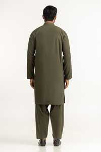 Servicio OEM ODM, Traje de Dos Piezas para Hombre, Estilo Shalwar Kameez, Color Granate Liso, Estilo Afgano Pathani Pakistaní, Corte Regular, Ropa Musulmana - Product Image 4