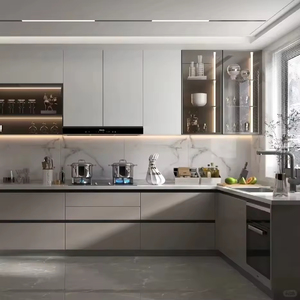 CBMmart Factory Price Complete Modern Designs <strong>PVC</strong>/ Lacquer <strong>Kitchen</strong> Island Furniture Cocina White Shaker Modular <strong>Kitchen</strong> Cabinet - Product Image 5