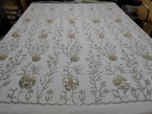 Tela de Lentejuelas y Cuentas, Vestido de Lujo con Bordado, Encaje Bordado, Tela de Tul, Fiesta Nigeriana, Se Aceptan Diseños Personalizados, Decorado con Cuentas - Product Image 3