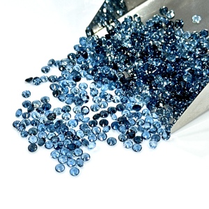 Topacio Azul Londres Natural de 3 mm, Talla Redonda Facetada, Piedras Preciosas Sueltas para Joyería, Piedra Calibrada de Alta Calidad, Precio al por Mayor - Product Image 2