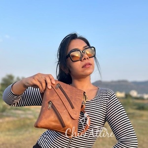 Bolso de mano de cuero auténtico de grano completo hecho a mano para mujer, bolso de hombro cruzado de uso de oficina de cuero Vintage auténtico - Product Image 1