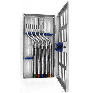 Juego de 5 uds. De implantes dentales curvos cóncavos, osteótomos de elevación sinusal, instrumentos quirúrgicos dentales manuales de acero inoxidable, agarre ergonómico - Product Image 4