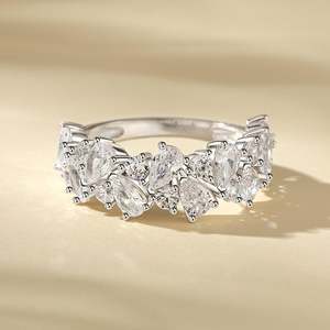 Bague d'éternité en zircon taille marquise platine Jeulia pour femme - Product Image 4