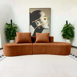 Sofá seccional curvo moderno con almohadas - Product Image 2