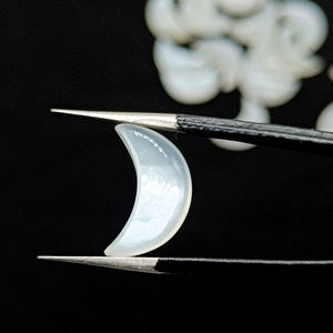 White Moonstone Smooth Crescent <b>Moon</b> Shape Gemstone for Jewelry Making, Loose Hand Carved Moonstone Carving Briolette Beads 16mm - Product Image 5