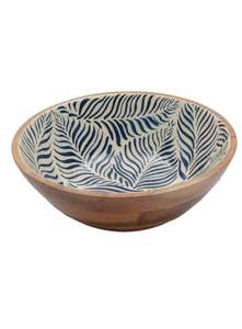 Añada un toque de tazón de estilo bohemio a su hogar con nuestro tazón de servicio de madera pintado Boho Chic disponible - Product Image 6