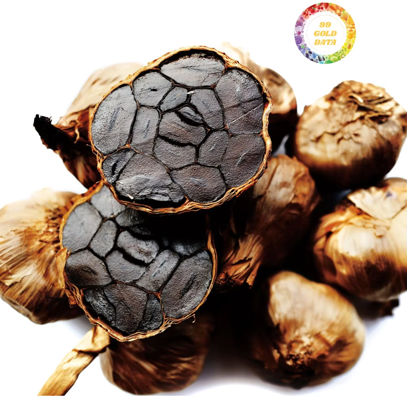 FERMENTED BLACK GARLIC SWEET AND TANGY TASTE HIGH ALLICIN CONTENT GREAT FOR GOOD