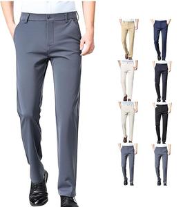 Nouveau pantalon décontracté Slim Fit pour hommes tissu en coton respirant de haute qualité pantalon droit pour hommes logo personnalisé - Product Image 4