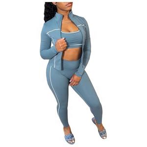 Ensemble de yoga d'hiver pour femmes, haut à manches longues et legging thermique taille haute - Product Image 2