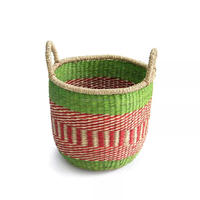 Offre Spéciale 100% Panier Bolga en jonc de mer naturel avec couvercle fait à la main Panier de rangement à linge tissé à la main DHT Handicraft du Vietnam