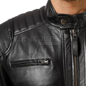 Venta al por mayor de encargo de los hombres PU/chaquetas de cuero real de moda motorista motocicleta prendas de vestir exteriores, OEM/ODM disponible - Product Image 5