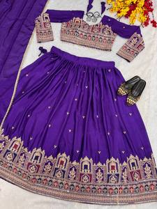 Diseñador Readymade Lehenga Con Secuencia Bordado Trabajo - Product Image 6