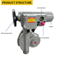 Actionneur électrique à quart de tour 24VDC 220VAC, commande modulante marche/arrêt, IP67, moteur haute efficacité ISO5211 pour le traitement de l'eau