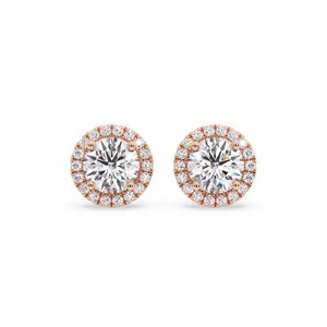 Pendientes de Diamantes Finos con Corte Redondo Luminoso y Halo Único, Diamante Cultivado en Laboratorio de 0.60 Ct en Platino, para Regalo de Compromiso o Aniversario - Product Image 3