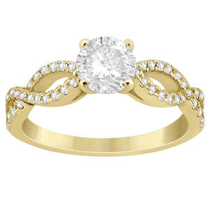 Bague de fiançailles en or jaune 18 carats avec diamant torsadé infini, sertie d'un diamant de 0,40 carat - Product Image 1