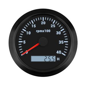 Mới 85mm DIESEL phía ngoài <span class=keywords><strong>tachometer</strong></span> Rev truy cập hourmeter đèn nền 12V 24V Xe Tải xe thuyền tàu (Đen & đen 0-4000rpm) - Product Image 1