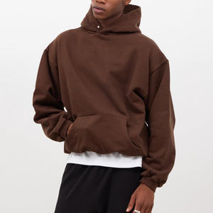 500gsm หรูที่มีคุณภาพสูงบ็อกซี่เสื้อมีฮู้ดสองชั้นเสื้อผ้าแนวสตรีทพื้นฐานผ้าฝ้ายผสมเทอร์รี่ฝรั่งเศสเสื้อมีฮู้ดเฮฟวี่เวท - Product Image 6