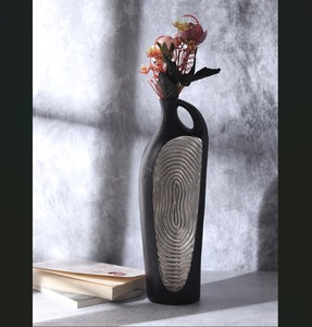 Luxury Designer Metal <b>Vase</b> Artistic <b>Decorative</b> Accent Perfect <b>for</b> Tabletop Living Room Bedroom or Office Interiors - Product Image 3