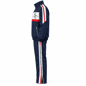 Ensemble coupe-vent d'été respirant personnalisé pour hommes, léger en nylon, col montant, veste streetwear et pantalon de jogging, 2 pièces, vente en gros - Product Image 3