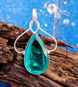 925 plata esterlina Paraiba turmalina cristal colgante mujer hermosa joyería plata joyería hermosa joyería - Product Image 1