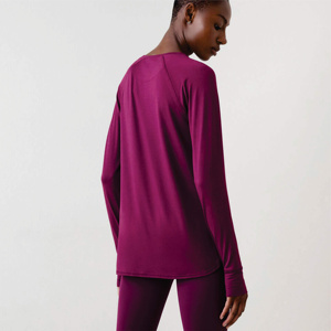 Venta al por mayor Plain Blank Womens Camiseta de manga larga Spandex Casual Ladies Tops - Product Image 2