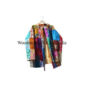 Chaqueta de Moda para Mujer, Acolchada con Estampado Floral, de Algodón Suave de Secado Rápido, para Fiestas Formales, con Relleno de Algodón, Decoración con Cinturón, Cuello en V, para Invierno y Otoño - Product Image 1