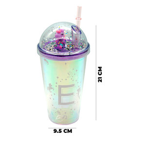 Borraccia in plastica da 700 ml con cannuccia e coperchio a cupola, design classico di lusso con lettere, per bevande fredde e calde, ideale per feste per bambini - Product Image 3