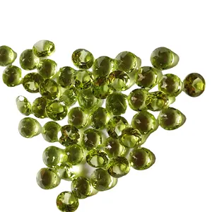 Piedra de peridoto Natural de gran calidad, piedras preciosas sueltas de corte redondo para joyería, fabricante de gemas semipreciosas genuinas