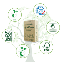 Sacs en papier compostables personnalisables en gros avec doublure PLA, sacs à déchets de cuisine écologiques anti-fuite 24H, emballage biodégradable