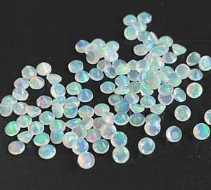 Ópalo etíope natural corte redondo 2mm facetado-ópalo suelto corte redondo piedra preciosa excelente calidad multifuego - Product Image 5