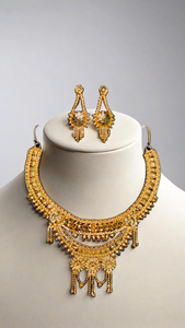 ชุดต่างหูสร้อยคอสุดพิเศษพร้อมสร้อยคอชุบทอง22K ชุดเครื่องประดับสำหรับผู้หญิงชุดสร้อยคอต่างหู - Product Image 3