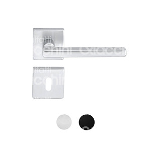 PAIRE DE POIGNÉES Mod. BAKU Avec des roses carrées de 50 mm et des écussons Trou de brevet Longueur de la poignée 118 mm - Product Image 1