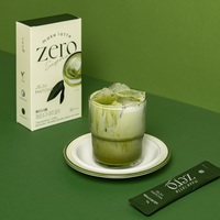 [GARUMASTER] Mélange de boissons végétaliennes à base de plantes zéro sucre Jeju Matcha Latte en poudre avec stévia et érythritol-10 bâtonnets