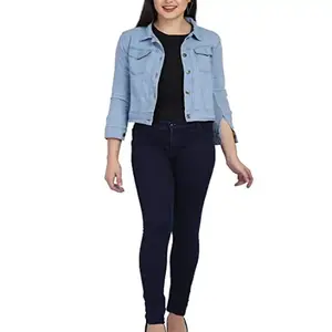 Wholesale Price <b>Women</b> Hooded Denim <b>Jacket</b> High Quality Best Material OEM Service Comfortable To Wear Denim <b>Jacket</b> For Ladies - Product Image 3