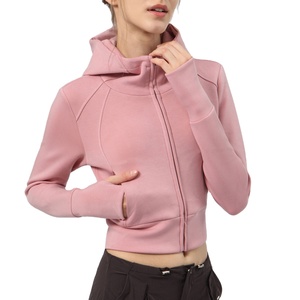 Womens Slim Fit Zip Up Hoodie Lightweight Sports Jacket Stretch Activewear Gym Running Fitness Hoodie Casual Outdoor <b>Top</b> - Product Image 1