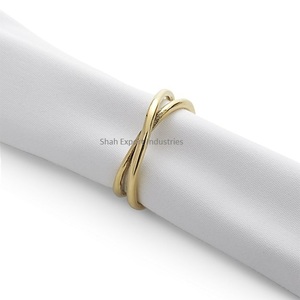 Anneaux de serviette en métal avec fil de fer plaqué cuivre pour la maison, le mariage, le dîner et la table. - Product Image 4
