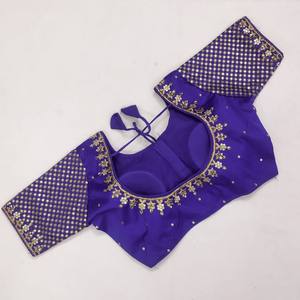 Blusa de seda Malai con bordado de diamantes, blusa de trabajo hecha a mano de proveedor indio, novedad - Product Image 6