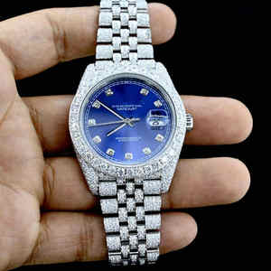 VVS Clarity Moissanite Diamante Tachonado Simple Esqueleto Antiguo Lujo Analógico Dial Nuevo Reloj Joyería Totalmente Iced out Reloj - Product Image 3