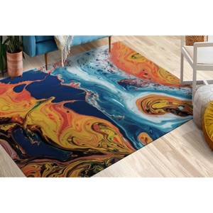 Tapis imprimé abstrait et coloré : Tapis moderne et contemporain antidérapant, tapis en velours - Product Image 3