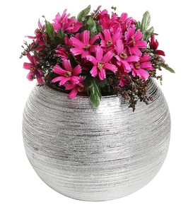 Jardinière en métal de conception classique pour salon jardinière de fleurs Antique ronde en métal pour la décoration de centres de table de mariage - Product Image 5