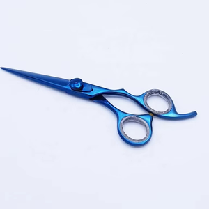 Ciseaux de coiffure japonais J2 en acier inoxydable de 6,5 pouces, revêtement titane bleu, à pointe inclinée, pour sourcils – Nouveauté ! - Product Image 5