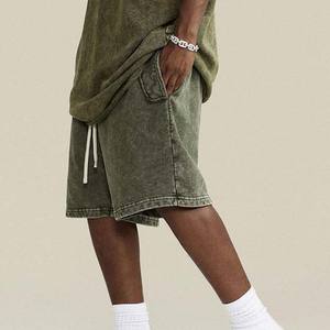 กางเกงขาสั้นสำหรับผู้ชายใส่วิ่งจ๊อกกิ้งผ้าฝ้ายสไตล์วินเทจซักด้วยกรดทรงหลวมโลโก้ตามสั่งสำหรับฤดูร้อน - Product Image 3