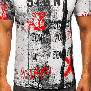 Camiseta de mezcla de poliéster y algodón con estampado de sublimación personalizado para hombre, nueva moda de diseño informal, ropa de calle para hombre, camisetas - Product Image 6