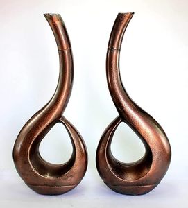 Acube Industries <b>Set</b> of 2 Modern Industrial Iron Metal Flower <b>Vase</b> Brass Flower Pot Custom Size Home Decor Foyer Festival - Product Image 5