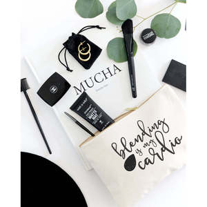 Cotton Canvas Make-up Tas Toilettas Makyaj Cantasi Custom Logo Supplier for Netherlands Turkey Natural Fabric Pouch Zipper <b>Bag</b> - Product Image 3
