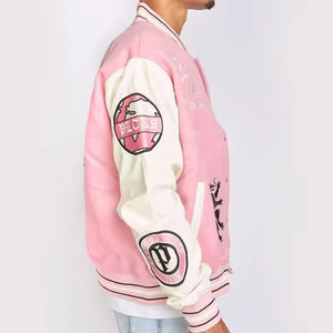 OEM personalizado Chenille bordado Logo chaqueta béisbol algodón Letterman bombardero chaquetas de talla grande Letterman Varsity chaquetas para hombres - Product Image 3