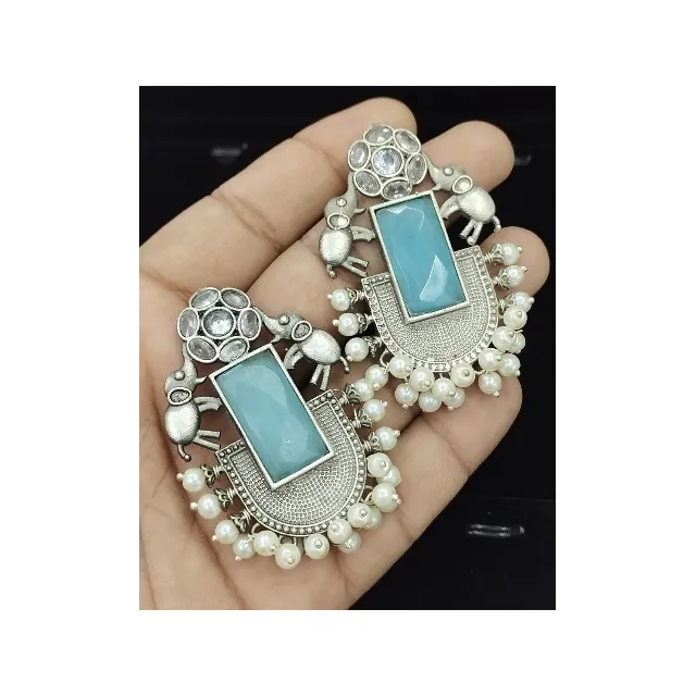 Indian Supplier Factory Sale Silver Earrings New Woman Fashion Jewelry Directly Available For Exporting