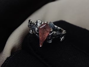 Anillo de Plata de Ley 925 con Cuarzo Fresa en Corte Cometa, Chapado en Oro, Joyería de Piedras Preciosas Hecha a Mano, Venta al por Mayor, Personalizado - Product Image 4