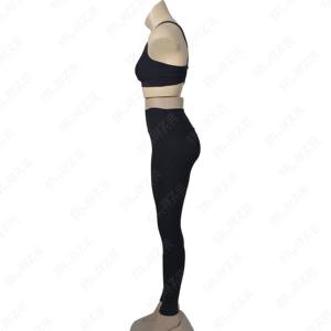 Venta al por mayor ropa de Fitness transpirable nuevo diseño sujetador trasero mujeres deporte conjunto Yoga Fit ejercicio traje Leggings para mujeres 100% algodón - Product Image 4